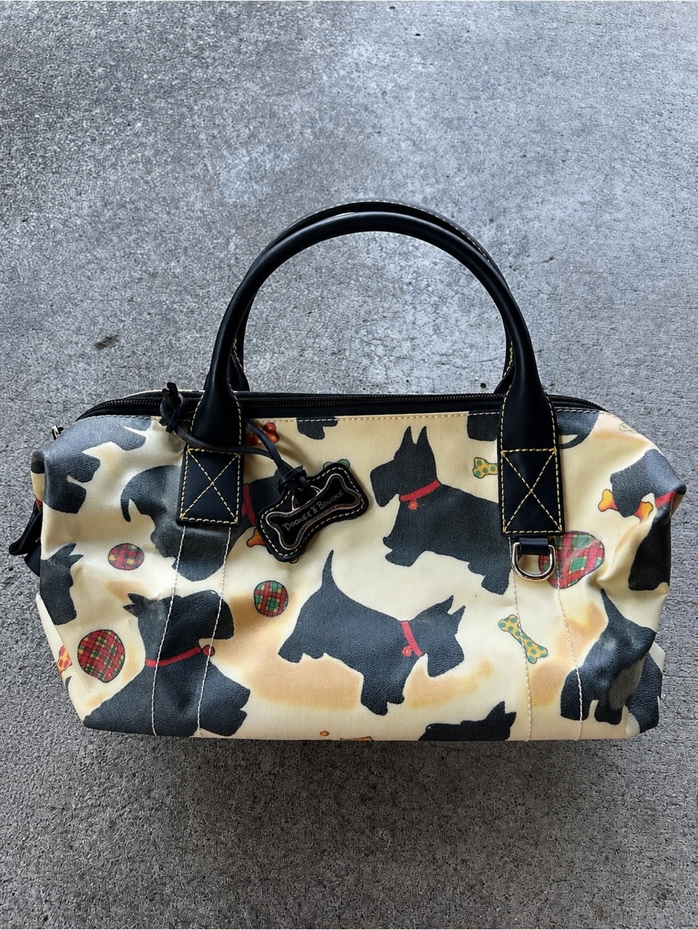VTG Dooney & Bourke Scottie Dog 2009 Collection Handbag Purse Mini Duffle Bag